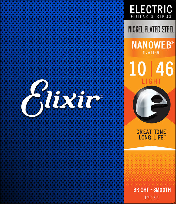 Elixir 12052 Nanoweb Light Electric Guitar Strings (10-46)