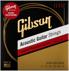 Gibson Coated Phosphor Bronze Acoustic Guitar Strings 11-52